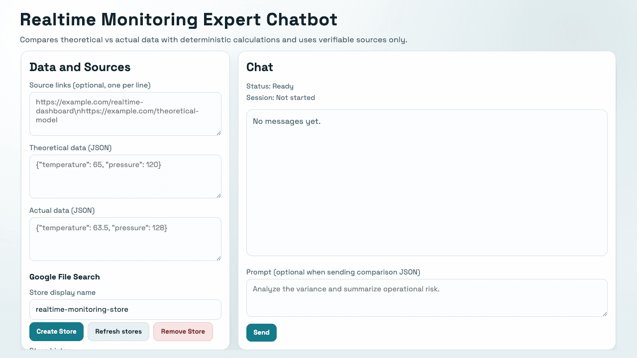 Chatbot application screenshot